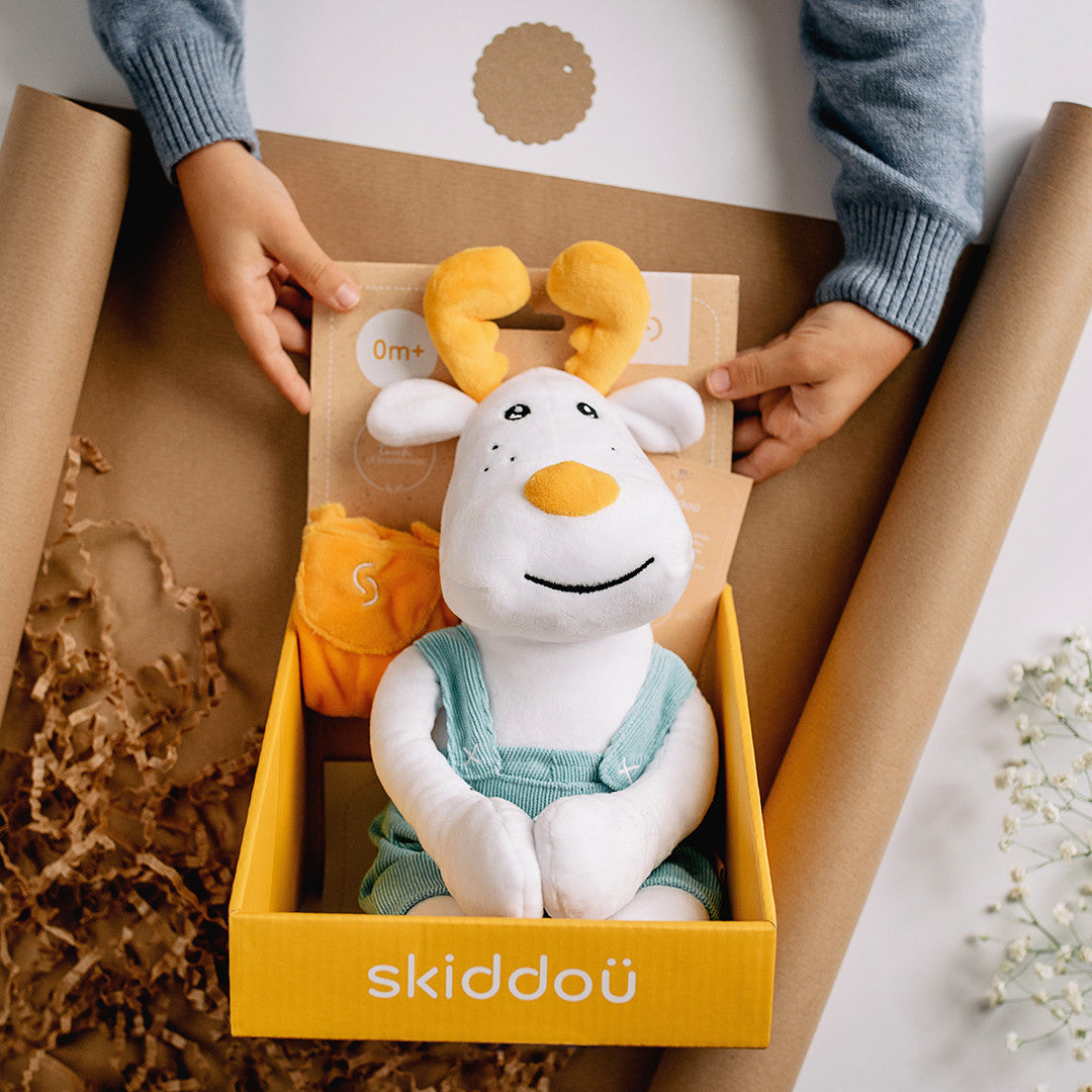 Jucarie ren de plus pentru copii, Skiddou, 30 cm